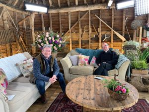 Alan Titchmarch and Richard sat in a large barn type studio