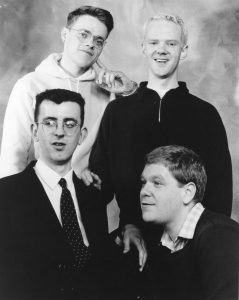 Black and white photo of Bronski Beat